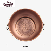 封后纯铜烟供盘中施食碗盘家用食子香炉免邮结缘藏式烟供炉 纯铜烟供盘双耳-大号(直径16cm)