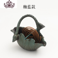 封后创意吊挂小号盘香檀香炉 家用室内仿古禅意香薰炉陶瓷摆件 小号釉蓝款香薰灯炉/器具