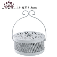 封后铁艺蚊香架蚊香盘托蚊香盒带盖防火家用创意蚊香炉托盘香炉接灰盘 灰色390g香薰灯炉/器具