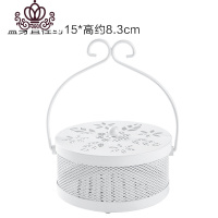 封后铁艺蚊香架蚊香盘托蚊香盒带盖防火家用创意蚊香炉托盘香炉接灰盘 白色390g香薰灯炉/器具