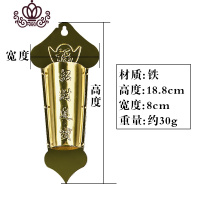 封后挂壁式香插香架 悬挂式不锈钢香炉线香签墙挂竹筒香托器 佛具用品 铁带尾巴(金色)