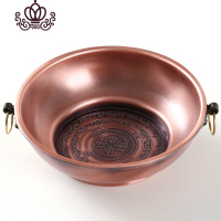 封后紫铜色烟供盘六道金刚解脱咒火供盆施食盘坛城多功能香炉纯铜家用 紫铜色大号(直径15.7cm)香薰灯炉/器具