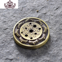 封后香座九孔藏香焚香线香香插家用室内日式禅意金属香托 青铜色香薰灯炉/器具