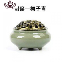 封后香炉陶瓷仿古沉香炉家用茶道室内熏香小炉+送檀香盘香熏 哥窑-梅子青香熏炉送盘香一桶