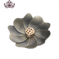 封后仿古香炉家用室内纯铜居室檀香盘香炉供佛茶道莲花沉香线香插香座 古铜色樱花香盘+多孔香薰灯炉/器具