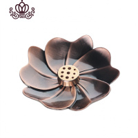 封后仿古香炉家用室内纯铜居室檀香盘香炉供佛茶道莲花沉香线香插香座 金铜色樱花香盘+多孔