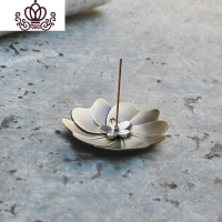 封后仿古香炉纯铜 珐琅檀香盘香炉点香盘香托 莲花沉香线香炉香插香座 合金荷花案+银色樱花香薰灯炉/器具