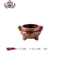 封后家用供佛室内陶瓷供奉古铜色三足香炉上香香薰大香炉佛具用品香插 3寸炉香薰灯炉/器具