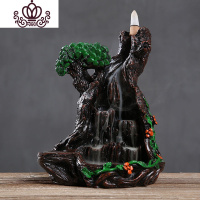 封后香炉陶瓷家用茶道摆件配件倒流香创意实用复古香薰炉塔香炉盘香 9根雕新生香炉香薰灯炉/器具