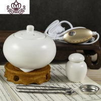 封后台湾熏香炉精油电子香薰炉 沉香檀香电香炉 恒温电子陶瓷香炉 白瓷哑光套装(定时调温款)送木垫香薰灯炉/器具