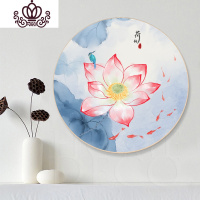 封后水墨荷花十字绣线绣2019新款绣客厅三联画小件满绣卧室自己绣手工 大鱼安格古绢布纯棉线4股+玻璃框