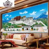 封后(FENGHOU)5D立体布达拉宫十字绣西藏族建筑宫殿佛教十字绣客厅有钻石画 下图布达拉宫超大220x98生态棉线精