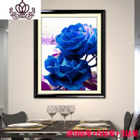 封后满钻5D钻石画十字绣2018新款餐厅客厅蓝色妖姬玫瑰花卉全贴砖石秀 支持定制价格询客服