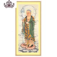 封后新款线绣十字绣地藏王菩萨南无大愿地藏菩萨佛像供奉挂画满绣印花 90厘米x40厘米/丝线/满绣/印花