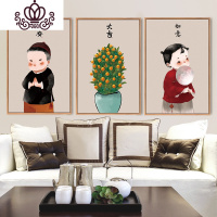 封后现代中式中国风钻石画客厅十字绣三联画餐厅平安吉祥卧室粘贴钻绣 满钻魔方钻三联画[180*80cm]送专业工具包