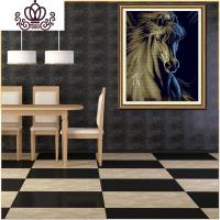 封后(FENGHOU)5D精准冰与火十字绣马到成功冰与金马头动物玄关书房有钻石画 左下梦幻光与影60x78生态棉线精准印