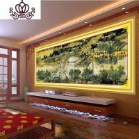 封后清明上河十字绣九尺清明上河图十字绣2米3米版拱桥客厅 中图清明上河图200X100白底布精准印花棉线78,丝线11