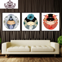 封后印花十字绣新款客厅卧室卡通儿童房红楼梦人物小幅画简单简约现代 棉线38*38CM[需要哪个备注]