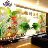 封后2019新款钻石画满钻客厅进宝点贴钻十字绣百财纳福钻石绣满绣 需要方钻满钻请联系客服定制