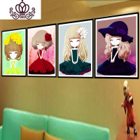 封后儿童手工5D钻石画满钻2019年新款水晶镶钻女孩十字绣小件贴画砖石 [2号玫瑰姑娘30*40cm魔方钻]