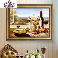 封后钻石画满钻欧式餐厅点贴钻十字绣2018新款红酒杯水果钻 [满钻版]5D魔方圆钻90x65厘米[满钻全贴更漂亮]送全套