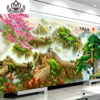 封后万里长城十字绣2019新款绣大幅客厅线绣大气大展宏图家用风景满绣 中格三股绣150X60厘米进口丝线