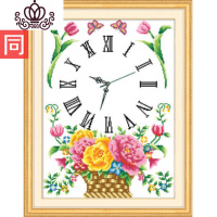 封后(FENGHOU)带钟表十字绣2020新款客厅表钟家用刺绣闹钟时间绣自己绣小件简单 45*57cm[生态棉线]精准印