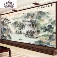 封后(FENGHOU)钻石画2019年新款富春山居图大幅大气满钻点砖十字绣客厅旭日东升 [满钻全贴][富春山居图310*