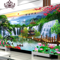 封后(FENGHOU)钻石画2020新款满钻客厅风景贴钻十字绣钻石绣流水生财家用砖石画 [加宽版]220*110厘米[满
