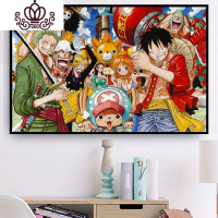 封后海贼王全家福十字绣2019新款动漫线绣路飞小件手工刺绣卡通自己绣 [十字绣]45*65厘米