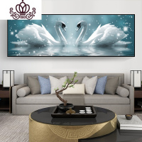 封后019新款钻石画天鹅满钻客厅5d贴砖点钻石十字绣卧室床头心心相印 [满钻]180x65cm送工具/免费补钻/送运费险