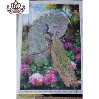 封后D立体绿光森林十字绣孔雀开屏情侣富贵荣华丝线客厅有钻石画 左图老绿光85X125生态棉线精准印布(5D立体只绣孔雀)