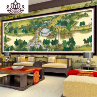 封后清明上河图十字绣线绣新款客厅风景古典国画大幅2米3米6米全满绣 2米版米布满绣棉线多30%线量