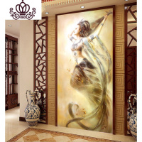 封后蒙娜丽莎印花竖版十字绣新款客厅敦煌飞天反弹琵琶仙女人物观音 精准印花丝线100*167cm