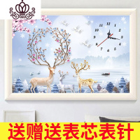 封后(FENGHOU)KS十字绣2019新款绣客厅挂钟表餐厅线绣麋鹿简约小幅 [送鹤剪+钟芯]ZB0569钟表富贵麋