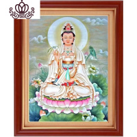 封后(FENGHOU)KS十字绣线绣观音菩萨像新款绣2019坐莲观音赐福佛像 [新款满绣送鹤剪]新版坐莲观音中格3股