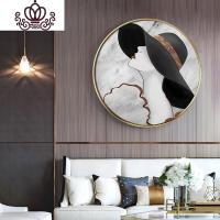 封后圆形十字绣线绣现代简约艺术餐厅挂画满绣咖啡厅创意线绣满绣刺绣 棉线三股绣/圆形直径画芯120cm画布130cm