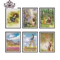 封后(FENGHOU)十字绣2019新款客厅卧室小件三联画满绣自己绣手工森林日记挂画 Y610519森林日记-紫藤花女孩