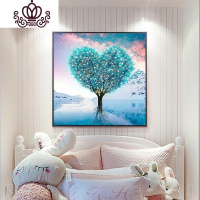 封后钻石画贴钻十字绣带相框2019新款爱心树唯美小福客厅简单绣砖石秀 满钻40*40cm、送多钻笔、不含相框