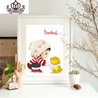 封后十字绣小件自己绣手工2019新款客厅线绣家用简单学生刺绣新手 围巾狗印花版50x50cm三股线绣