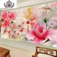 封后十字绣钻石画满钻2019新款客厅砖贴钻石绣家和富贵花开 [5D钻石画][满钻全贴][玉雕家和富贵1.8米*75厘米]