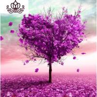 封后印花十字绣爱心树三联画新款卧室简单小幅画结婚客厅简约现代线绣 [第三颗]中格60*60CM丝线印花