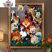 封后(FENGHOU)动物世界钻石画2019年新款满钻水钻点贴钻十字绣客厅卧室水晶小幅 [钻石画][动物乐园60*80C