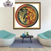 封后(FENGHOU)精准印布龙凤呈祥情侣十字绣客厅卧室圆形小幅简约结婚喜庆画 FJ0818龙凤呈祥情侣61X61亮丽丝