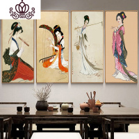 封后十字绣简单古典人物四大美女小幅琴棋书画仕女图竖版线绣 单个仕女[棉线3股]50x86CM古绢布