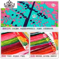 封后线绣十字绣新款客厅大幅观音菩萨送子赐福滴水佛像像 [中格三股绣][75*95厘米满绣光亮丝线]