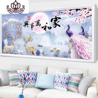 封后家和万事兴十字绣2019新款5D钻石画满钻孔雀客厅卧室点钻发财鹿 [满钻]180*70cm