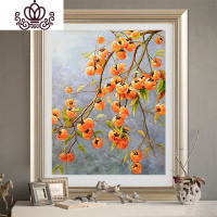 封后2020新款钻石画事事如意柿子钻石画植物餐厅客厅简约十字绣砖石画 [满钻全贴]事事如意73x90cm[送豪华工具包]