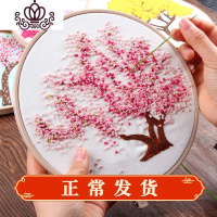 封后2019新款刺绣立体十字绣小件丝带初学者新手简单手工自己2020线绣 配套正方形实木画框