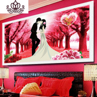封后十字绣5D钻石画方钻满钻全新款卧室结婚情侣客厅真爱永恒贴钻石绣 方钻满钻[190*75CM]